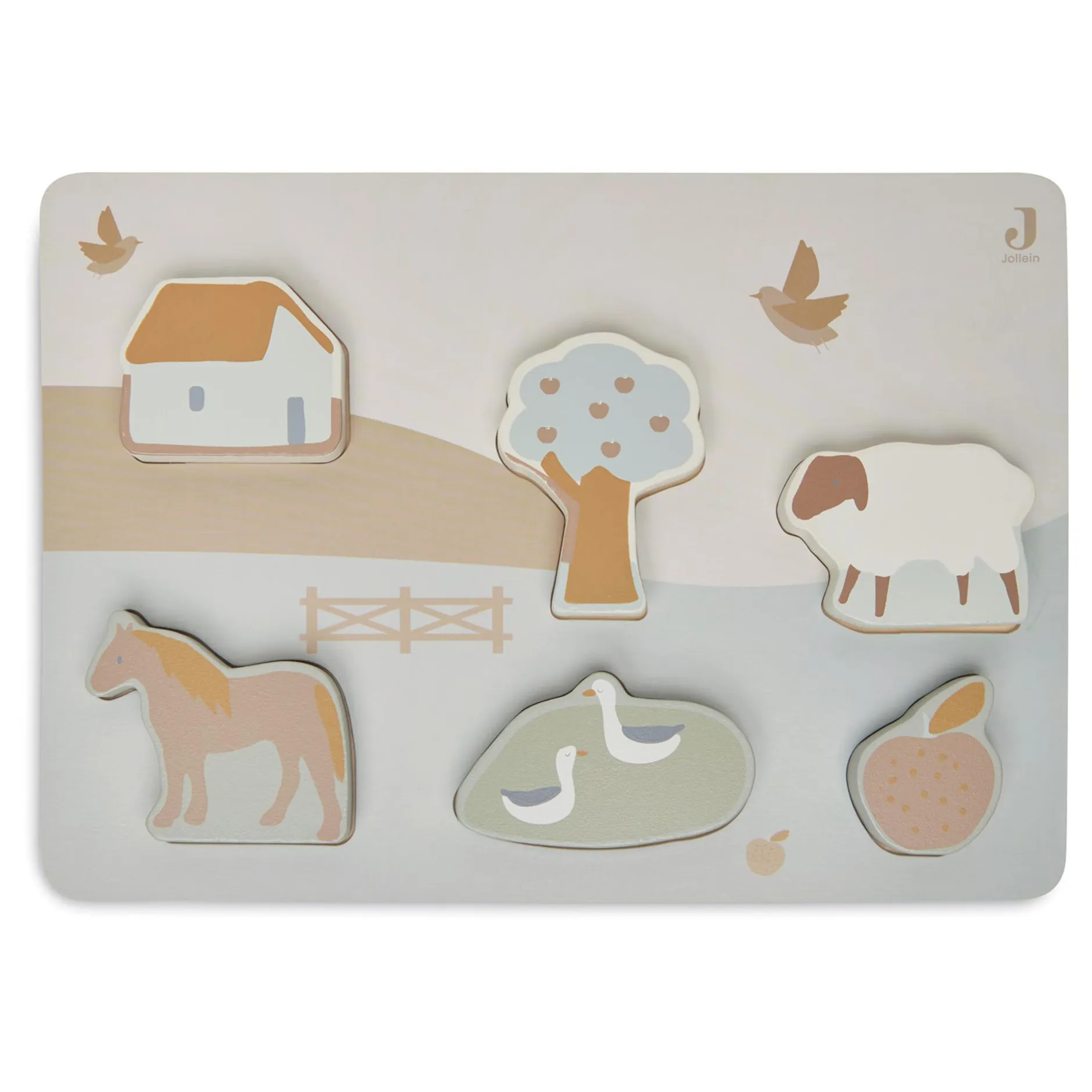 jollein Puzzle Farm*Kinder Lernspielzeug|Holzspielzeug