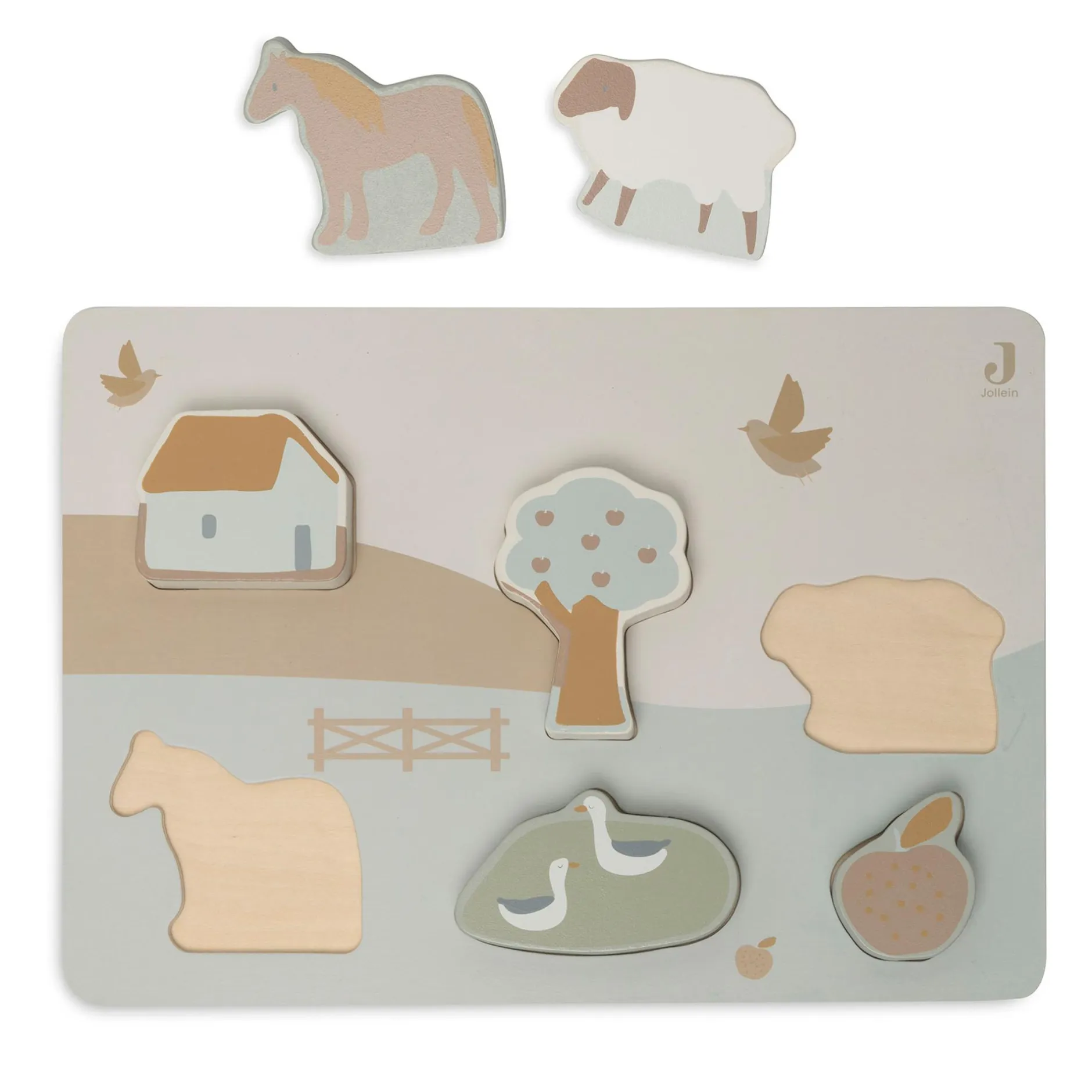jollein Puzzle Farm*Kinder Lernspielzeug|Holzspielzeug