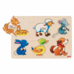 goki Puzzle Mutter und Kind*Kinder Lernspielzeug|Holzspielzeug