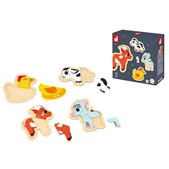 Janod Puzzle-Set Bauernhof*Kinder Lernspielzeug|Holzspielzeug