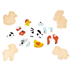 Janod Puzzle-Set Bauernhof*Kinder Lernspielzeug|Holzspielzeug