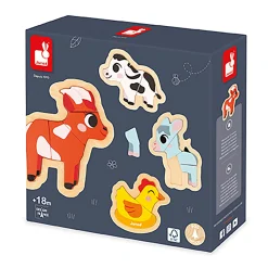 Janod Puzzle-Set Bauernhof*Kinder Lernspielzeug|Holzspielzeug
