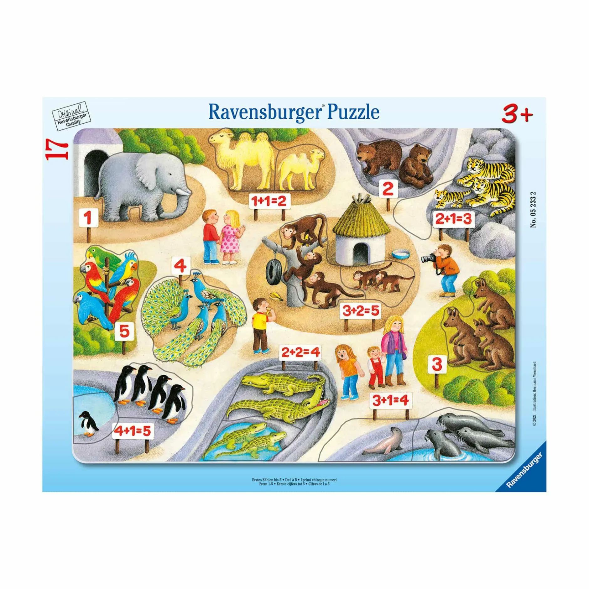 Ravensburger Rahmenpuzzle Erstes Zählen bis 5*Kinder Lernspielzeug|Spielzeug Ab 3 Jahren