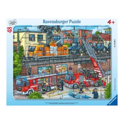 Ravensburger Rahmenpuzzle Feuerwehreinsatz an den Bahngleisen*Kinder Lernspielzeug|Spielzeug Ab 4 Jahren