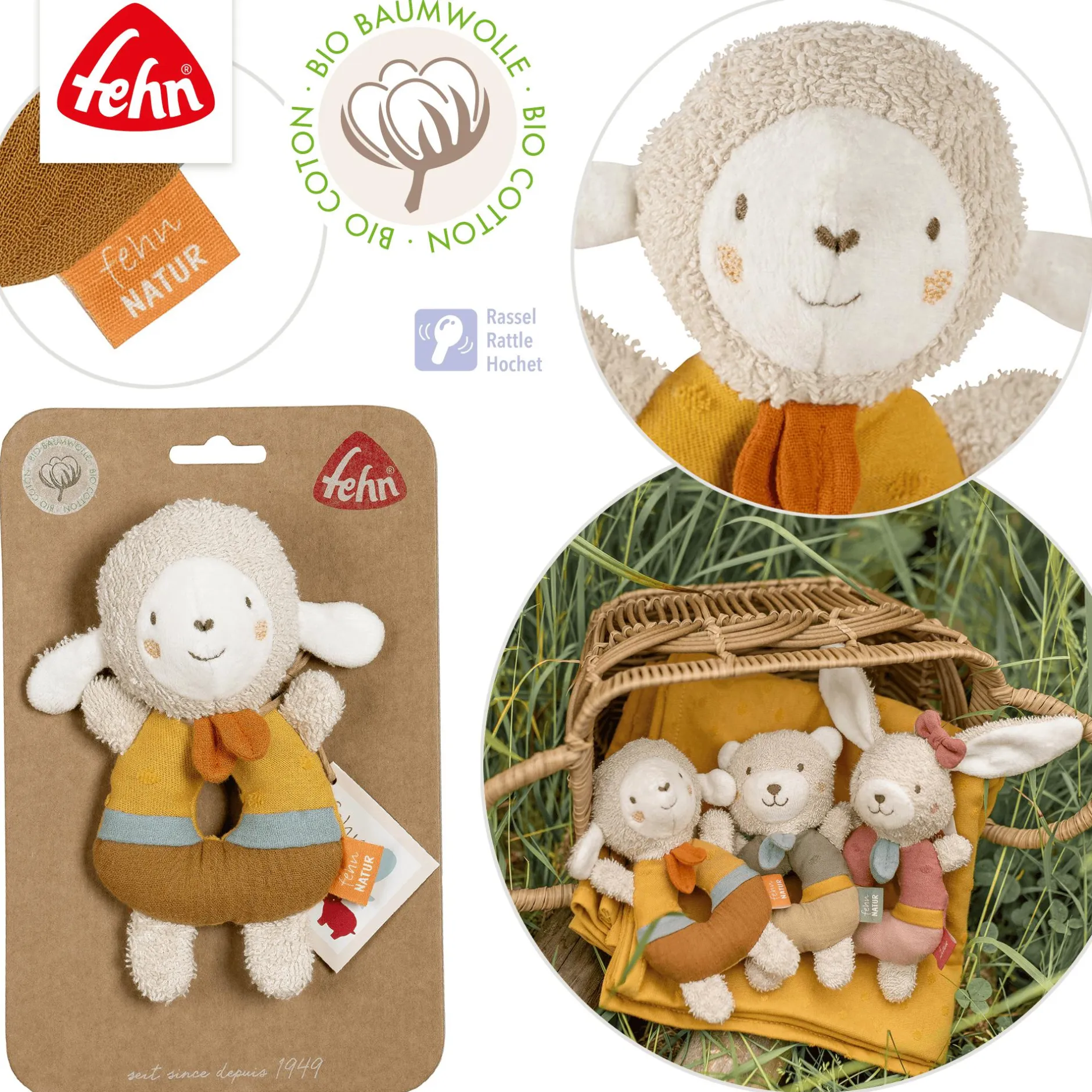 fehn Ring-Greifling Schaf* Rasseln & Greiflinge