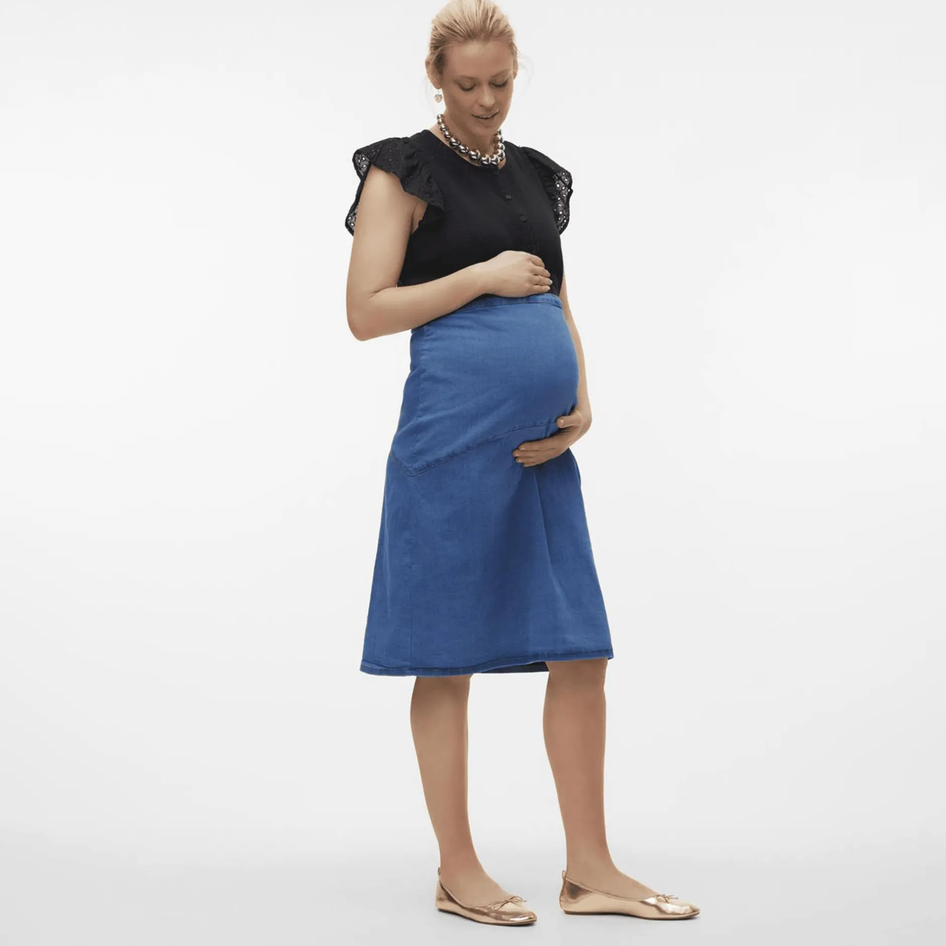 Mamalicious Rock Medium Blue Denim* Kleider & Röcke