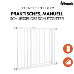 hauck Schutzgitter-Set Open N Stop 2 mit 21 cm Verlängerung White* Tür- & Treppenschutzgitter