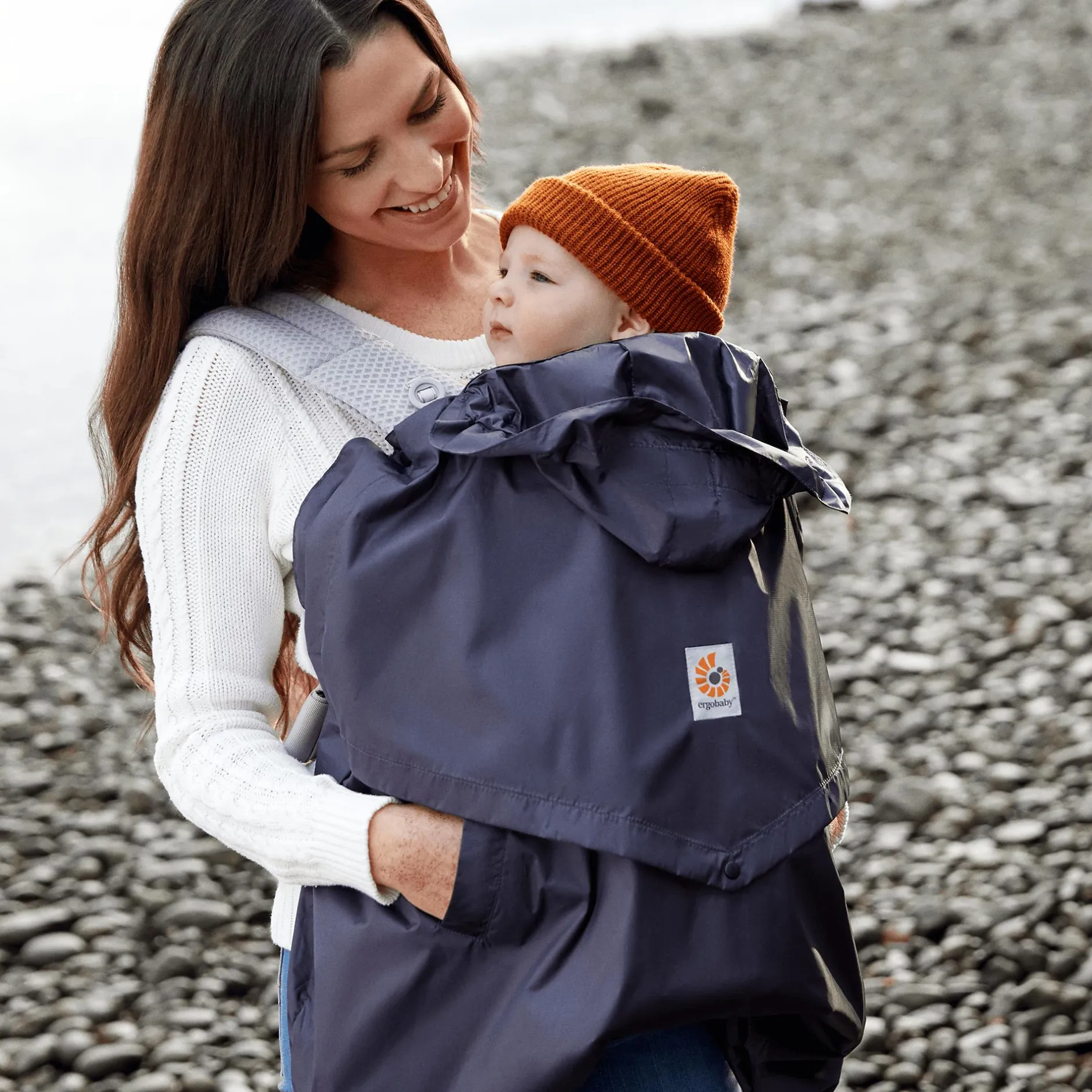 ERGObaby Set Adapt Soft Flex Mesh Onyx Black mit Rain & Wind Carrier Cover* Babytragen