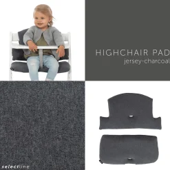 hauck Set Alpha Plus Creme & Alpha Select Jersey Charcoal* Hochstuhl Zubehör|Treppenhochstühle