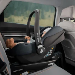 MAXI-COSI Set CabrioFix i-Size Essential Graphite mit Base*Kinder Babyschalen 0-13 Kg, Gruppe 0+