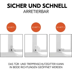 hauck Set Clear Step 2 mit 9 cm Verlängerung White* Tür- & Treppenschutzgitter