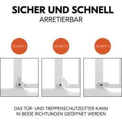 hauck Set Clear Step 2 mit 21 cm Verlängerung White* Tür- & Treppenschutzgitter