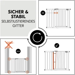 hauck Set Clear Step 2 mit 21 cm Verlängerung White* Tür- & Treppenschutzgitter