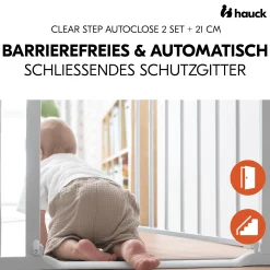 hauck Set Clear Step Autoclose 2 mit 21 cm Verlängerung White* Tür- & Treppenschutzgitter