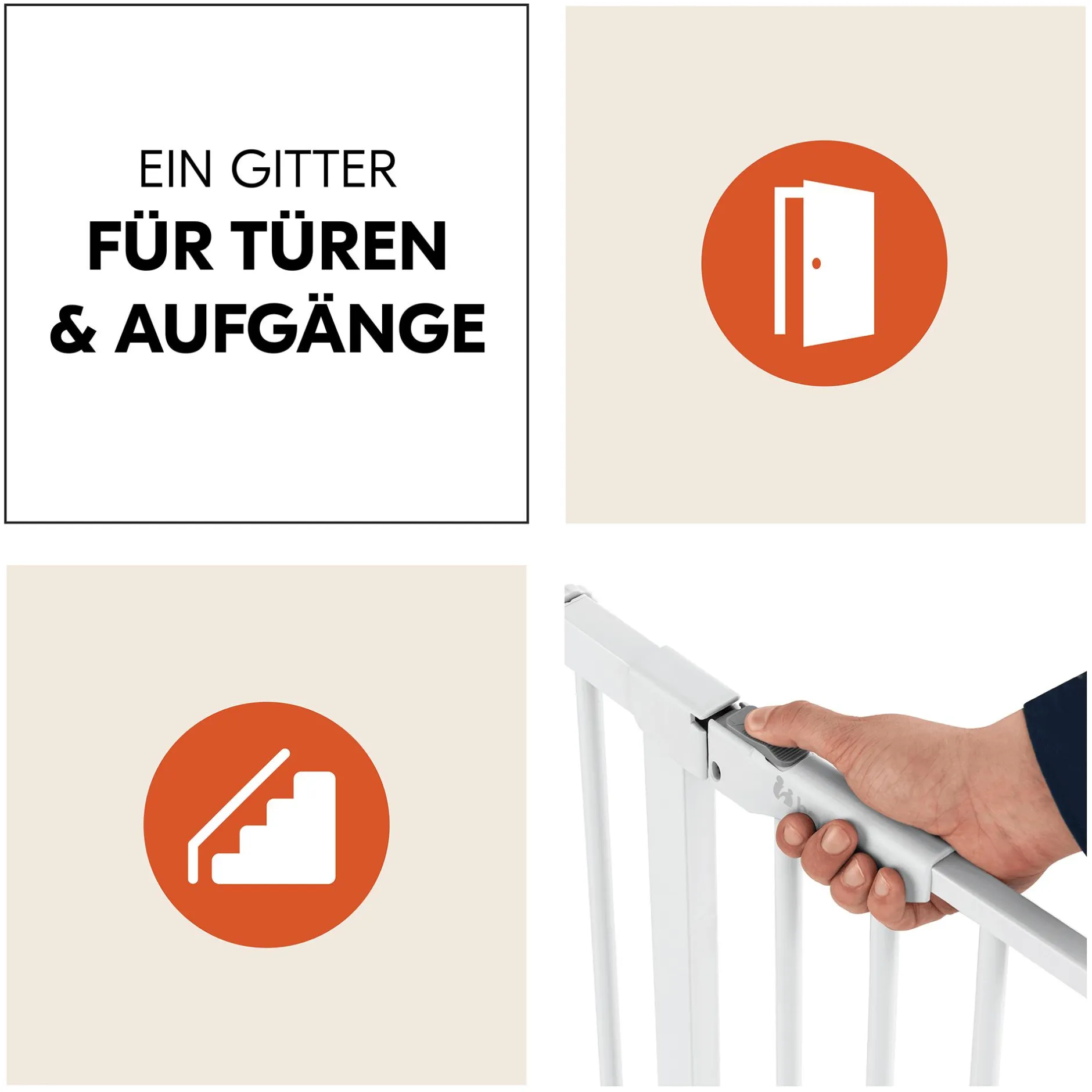 hauck Set Clear Step Autoclose 2 mit 9 cm Verlängerung White* Tür- & Treppenschutzgitter