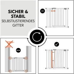 hauck Set Clear Step Autoclose 2 mit 9 cm Verlängerung White* Tür- & Treppenschutzgitter