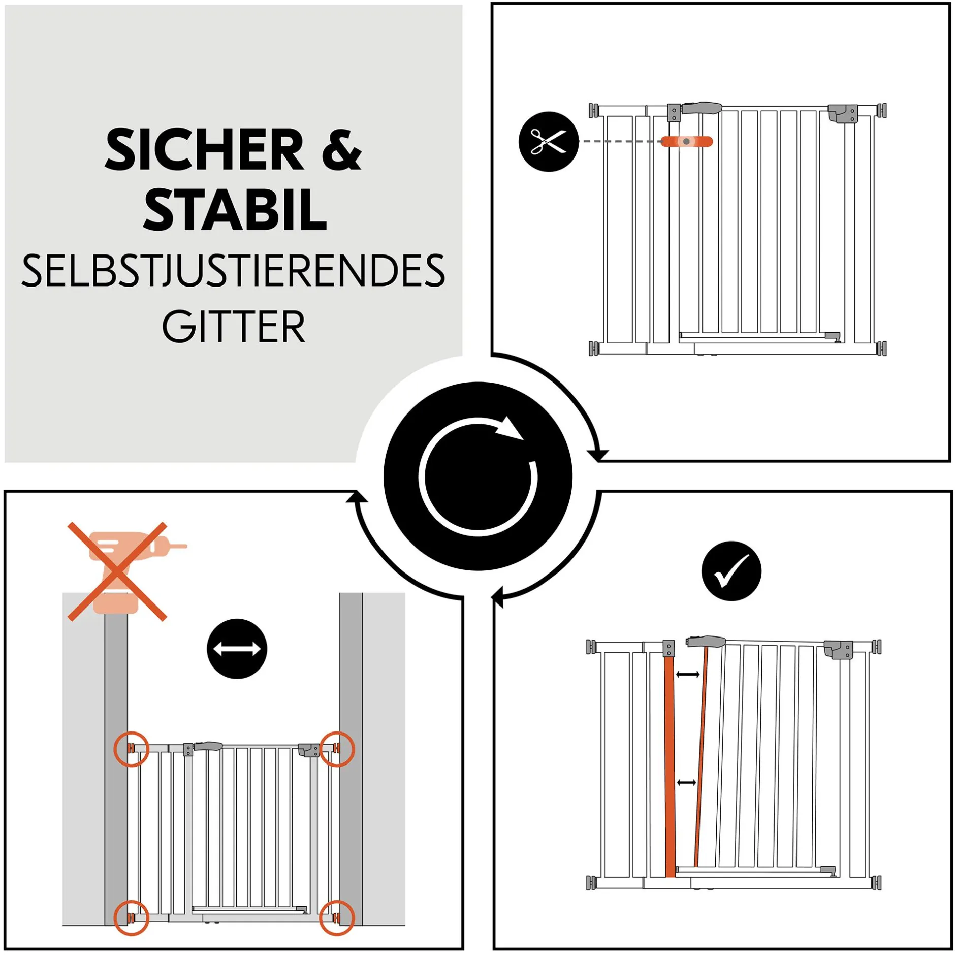 hauck Set Clear Step Autoclose 2 mit 9 cm Verlängerung White* Tür- & Treppenschutzgitter