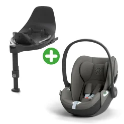 cybex PLATINUM Set Cloud T i-Size Mirage Grey mit Base T Black*Kinder Babyschalen 0-13 Kg, Gruppe 0+