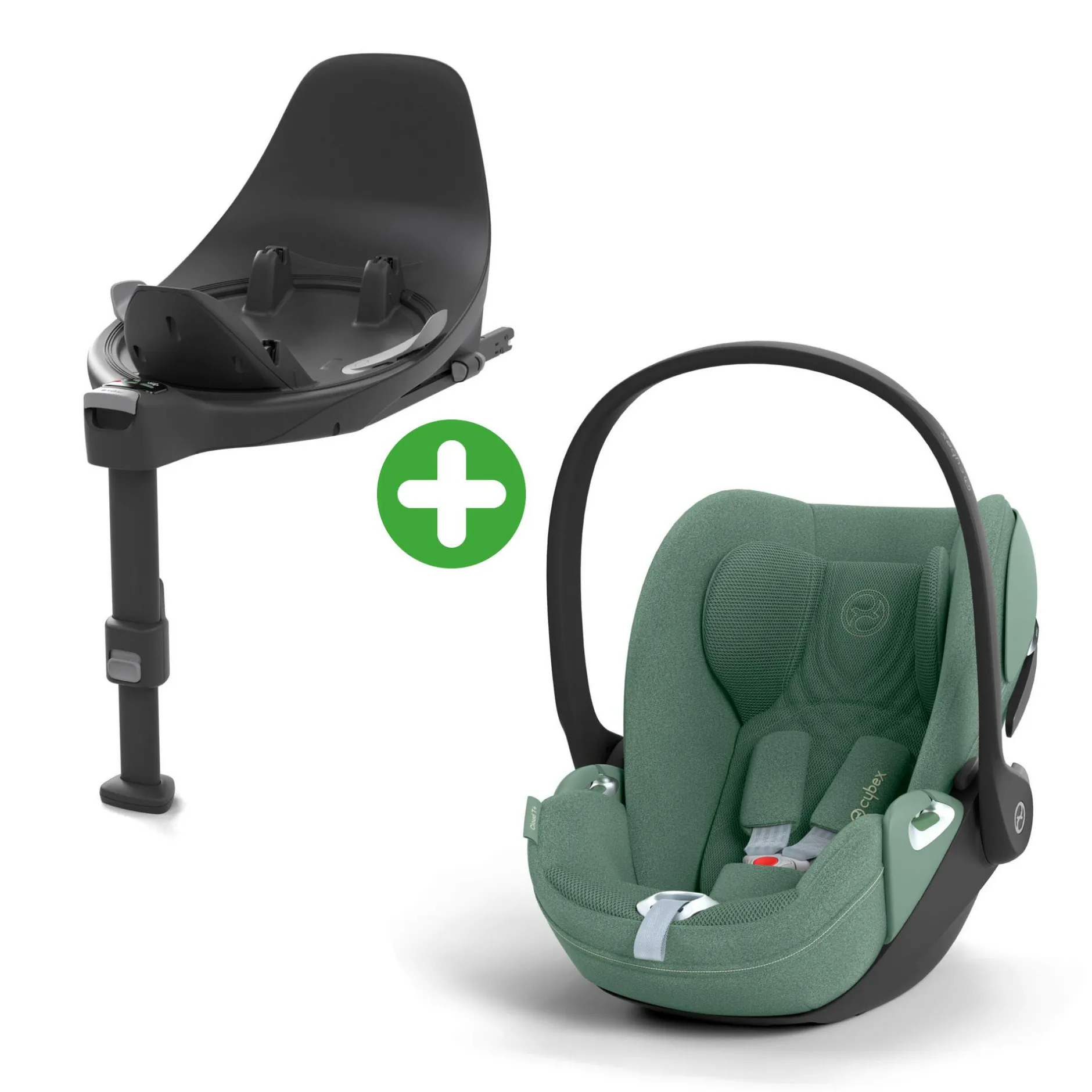 Set Cloud T i-Size Plus Leaf Green mit Base T Black*Kinder Babyschalen 0-13 Kg, Gruppe 0+