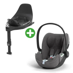 cybex PLATINUM Set Cloud T i-Size Plus Mirage Grey mit Base T Black*Kinder Babyschalen 0-13 Kg, Gruppe 0+
