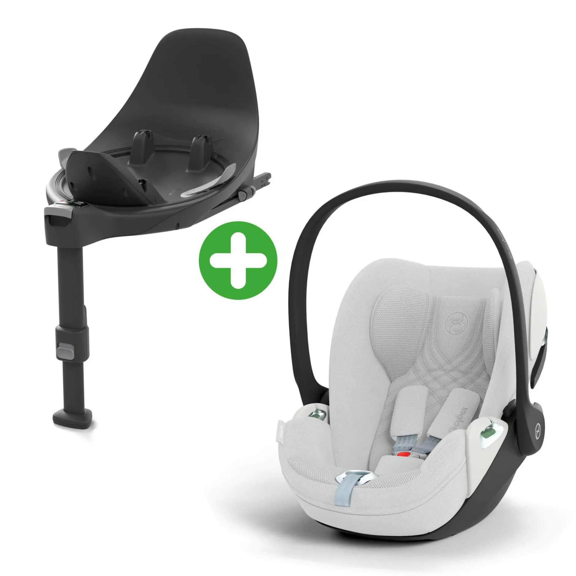 cybex PLATINUM Set Cloud T i-Size Plus Platinum White mit Base T Black*Kinder Babyschalen 0-13 Kg, Gruppe 0+