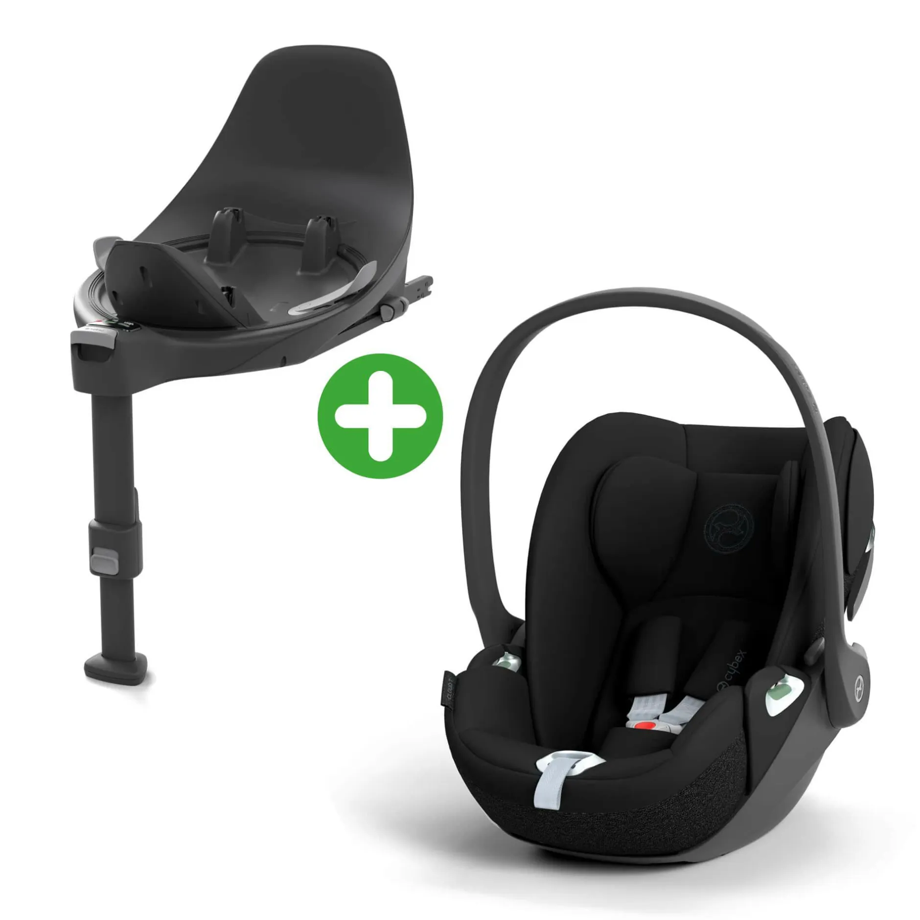 cybex PLATINUM Set Cloud T i-Size Sepia Black mit Base T Black*Kinder Babyschalen 0-13 Kg, Gruppe 0+
