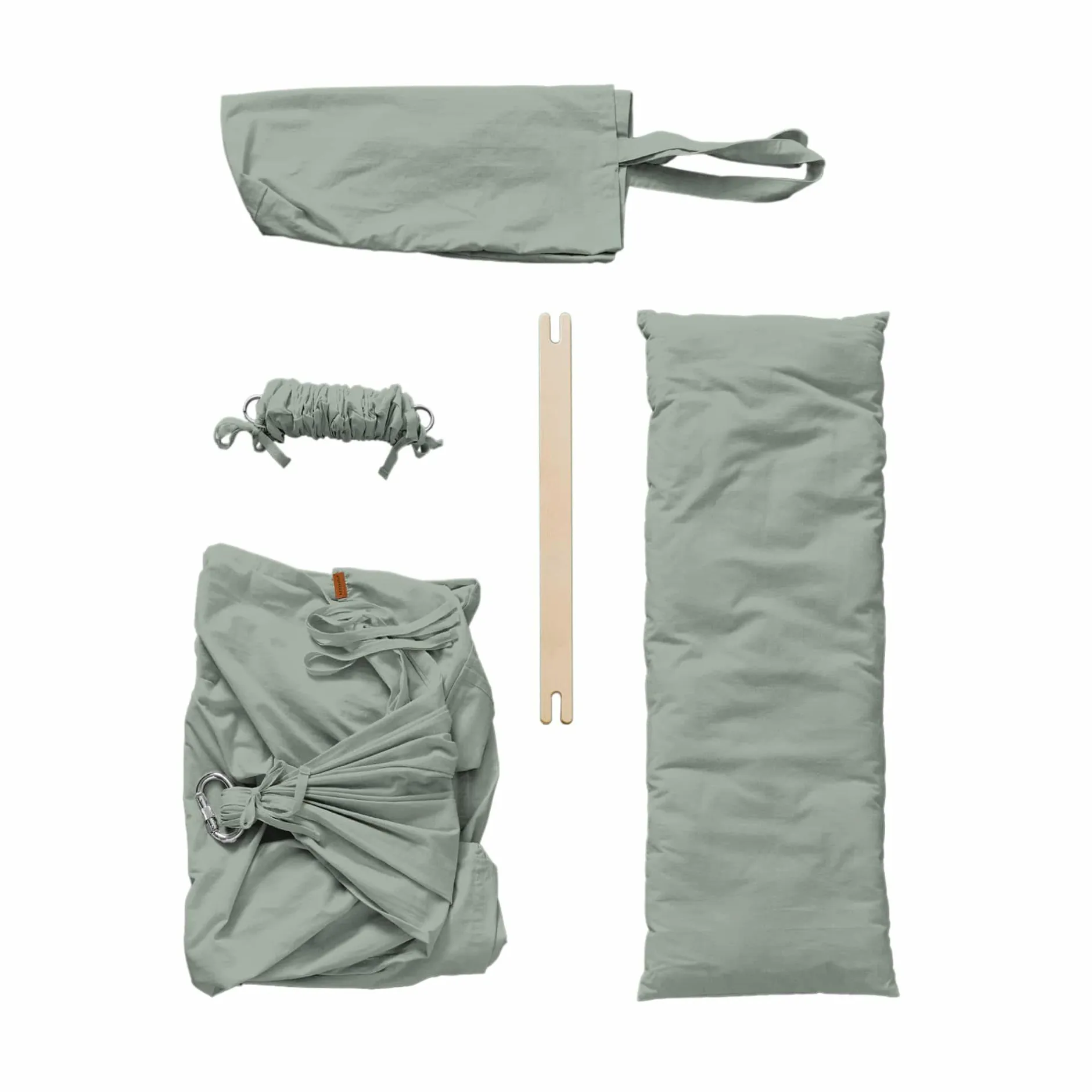 MEMBANTU Set Federwiege Basic mit Ständer Basic & Motor Sage Green* Babybetten