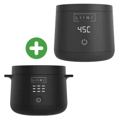LIINI Set Flaschenwärmer 3.0 und Breiwärmer Schwarz* Babykostwärmer