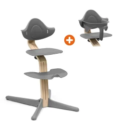 STOKKE Set Nomi® Stuhl Natural Grey mit Baby Set* Treppenhochstühle