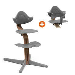 STOKKE Set Nomi® Stuhl Walnut Grey mit Baby Set* Treppenhochstühle