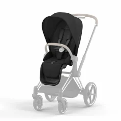 cybex PLATINUM Set Priam Rahmen Chrome Black mit Wanne Lux und Sitzpaket Sepia Black*Kinder Kinderwagen Zubehör|Kombi-Kinderwagen