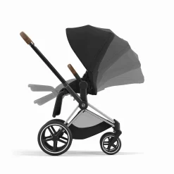 cybex PLATINUM Set Priam Rahmen Chrome Black mit Wanne Lux und Sitzpaket Sepia Black*Kinder Kinderwagen Zubehör|Kombi-Kinderwagen