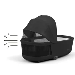 cybex PLATINUM Set Priam Rahmen Chrome Black mit Wanne Lux und Sitzpaket Sepia Black*Kinder Kinderwagen Zubehör|Kombi-Kinderwagen