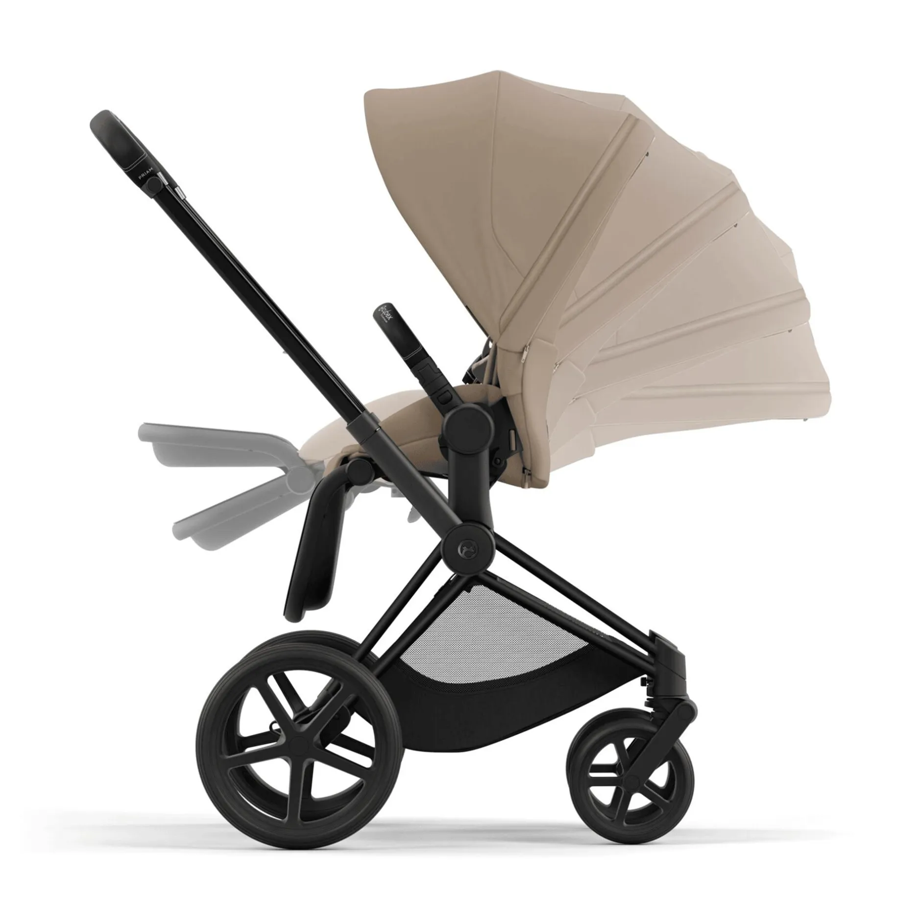cybex PLATINUM Set Priam Rahmen Matt Black mit Wanne Lux und Sitzpaket Cozy*Kinder Kinderwagen Zubehör|Kombi-Kinderwagen