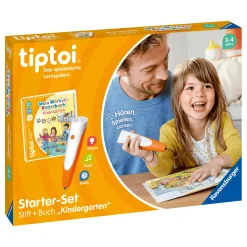 Ravensburger Set tiptoi® Starter-Set: Stift + Buch Kindergarten mit tiptoi® Stift-Hülle*Kinder Kinderbücher|Spielzeug Ab 3 Jahren