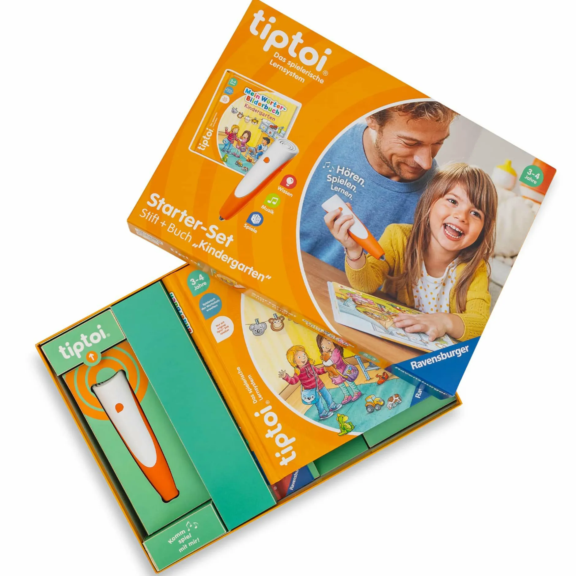 Ravensburger Set tiptoi® Starter-Set: Stift + Buch Kindergarten mit tiptoi® Stift-Hülle*Kinder Kinderbücher|Spielzeug Ab 3 Jahren