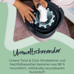 tommee tippee Set Twist & Click Windeleimer mit 7 Nachfüllkassetten* Windeleimer