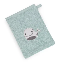 LITTLE ONE Set Waschhandschuhe mit Badetuch Wal* Badetextilien|Badetextilien