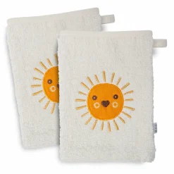 LITTLE ONE Set Waschhandschuhe mit Badetuch Sonne* Badetextilien|Badetextilien