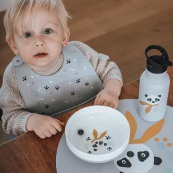 kikadu Silikon-Platzset Panda Silber* Besteck & Geschirr