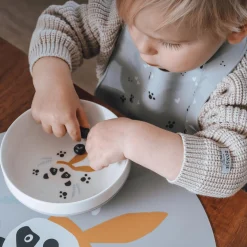 kikadu Silikon-Platzset Panda Silber* Besteck & Geschirr