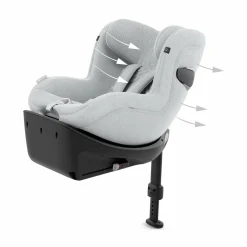 cybex PLATINUM Sirona Ti i-Size Platinum White*Kinder Reboarder 0-18 Kg, Gruppe 0+/1
