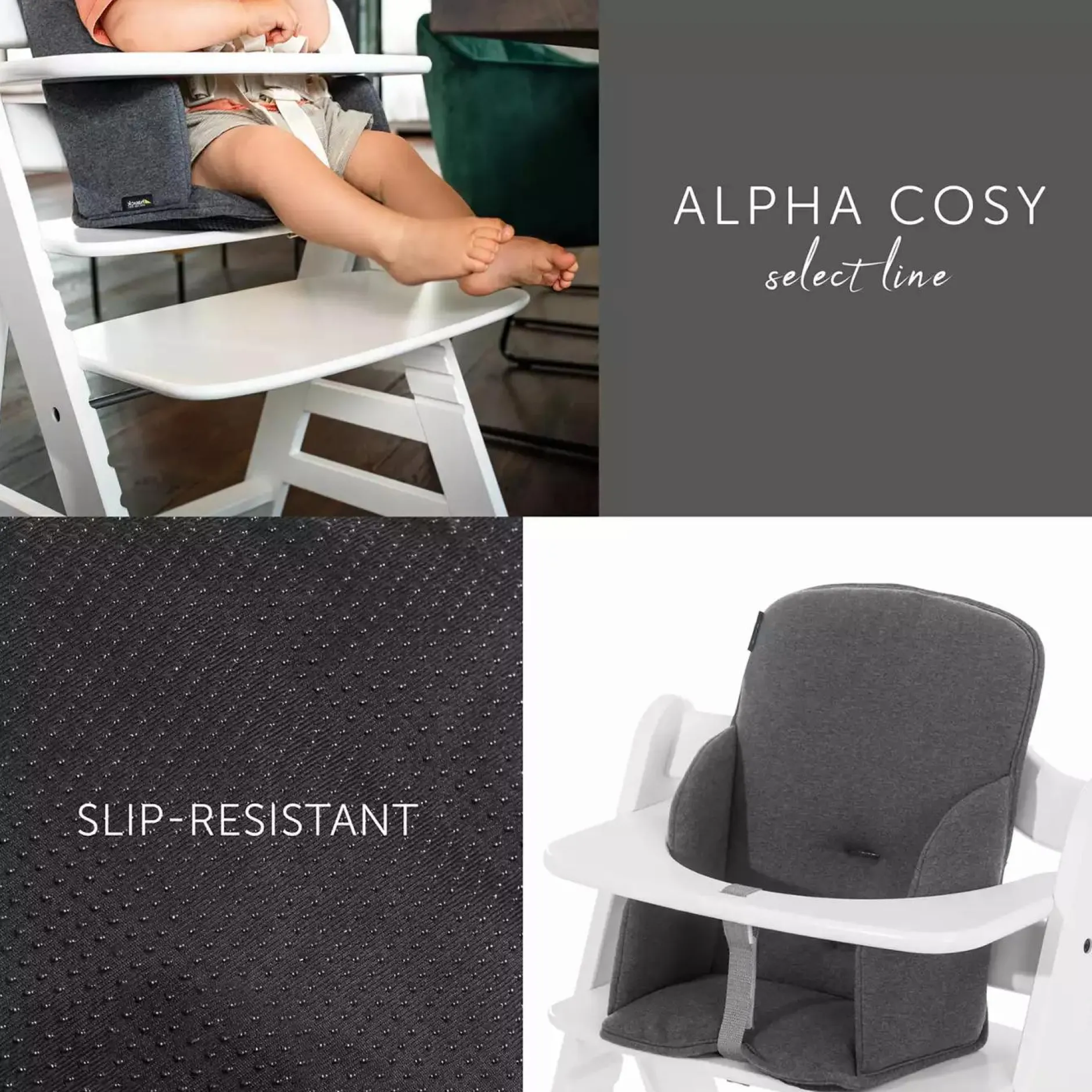 hauck Sitzverkleinerer Alpha Cosy Select Charcoal* Hochstuhl Zubehör