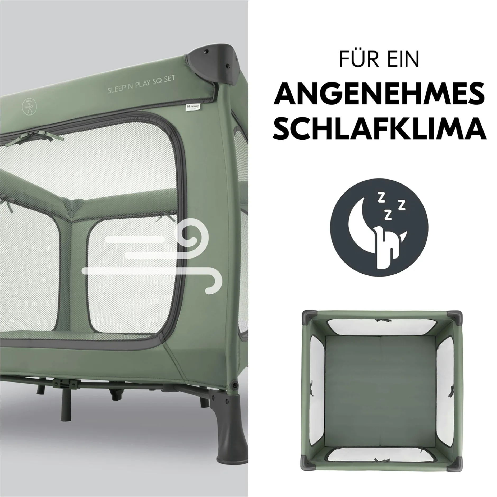 hauck Sleep N Play SQ Set Dark Green* Reisebetten & Zubehör