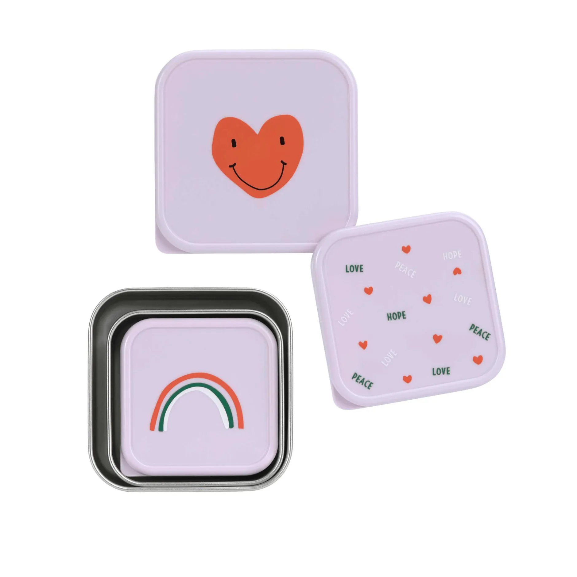 Lu00c4SSIG Snackbox Happy Rascals Heart Lavender* Nahrungsbehälter