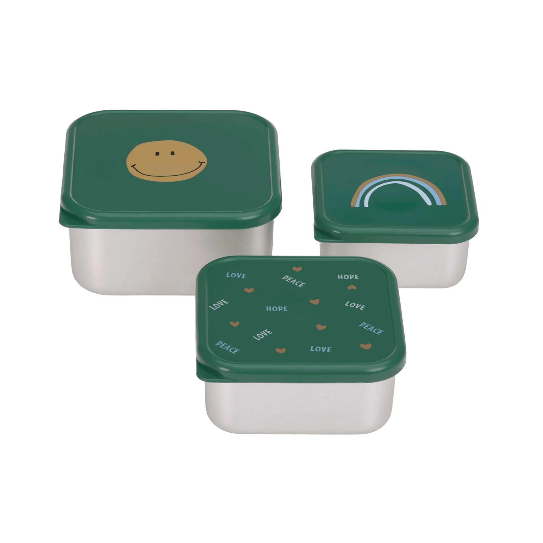 Lu00c4SSIG Snackbox Happy Rascals Smile Green* Nahrungsbehälter