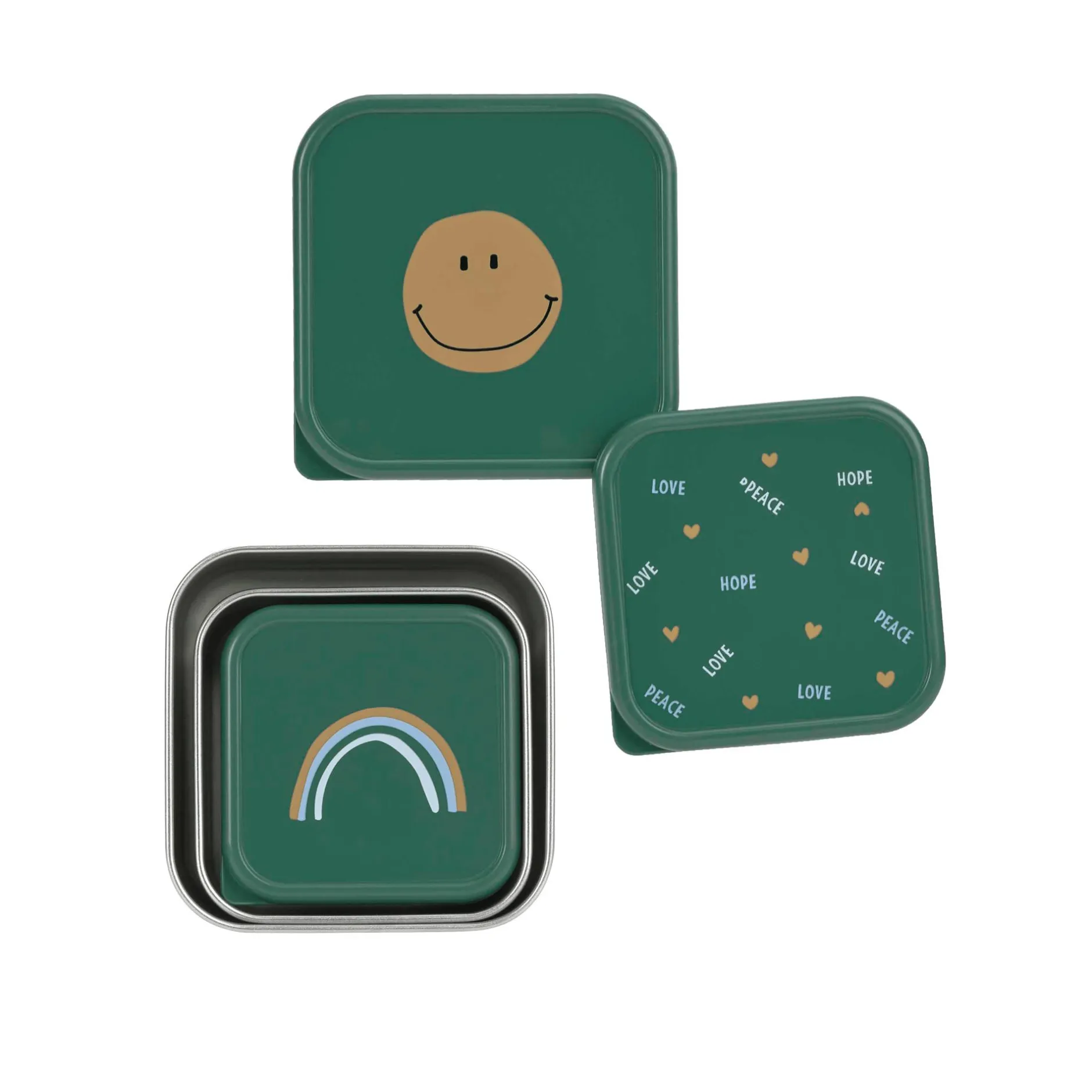 Lu00c4SSIG Snackbox Happy Rascals Smile Green* Nahrungsbehälter