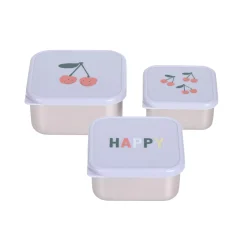 Lu00c4SSIG Snackbox-Set Happy Fruits Kirsche* Nahrungsbehälter