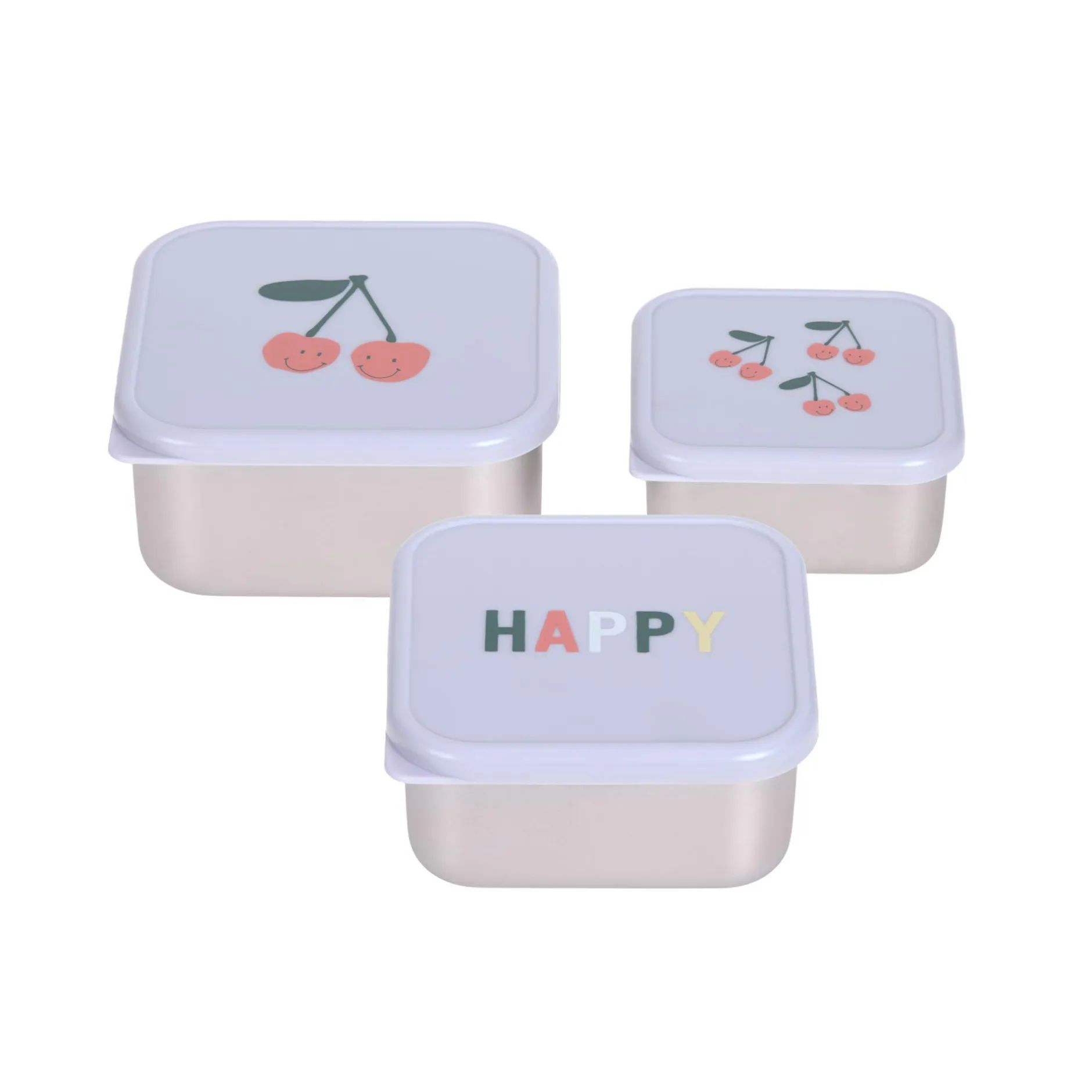 Lu00c4SSIG Snackbox-Set Happy Fruits Kirsche* Nahrungsbehälter
