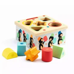 DJECO Sortierbox Geo Junzo*Kinder Lernspielzeug|Holzspielzeug